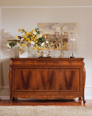 Sideboard Kommode Luxus Schiefen Kommoden Wunnzëmmer Holz Brong Miwwelen