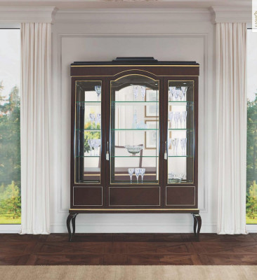 Vitrinneschränker Vitrinnen Braun Luxus Schaf Holz Glas Wunnzëmmer