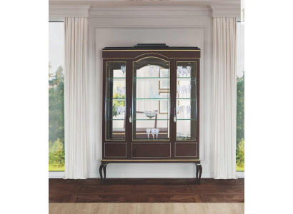 Vitrinneschränker Vitrinnen Braun Luxus Schaf Holz Glas Wunnzëmmer