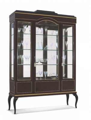 Vitrinneschränker Vitrinnen Braun Luxus Schaf Holz Glas Wunnzëmmer