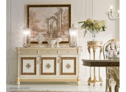 Buffet aus Holz Iesszëmmer Still Schaf Luxus beige Faarf