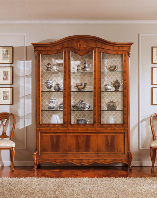 Luxus Vitrinen Schief Schief Braun Schief Wunnzëmmer Holz Glas
