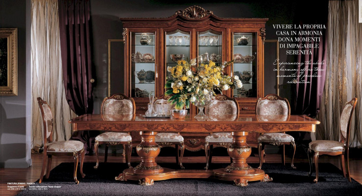 Iessdësch Dësch Iesszëmmerdësch Iesseck Holz Grouss Brong Barock Iesszëmmer