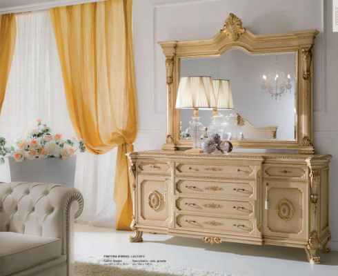Kommod Spigel Schminktisch Friséiertisch Konsole Beige Garnitur Schlofkummer