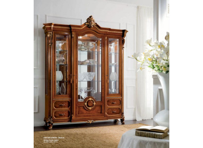 Vitrine Luxus Schiefen Vitrinen Holz Wunnzëmmer Miwwelen Schaf Brong