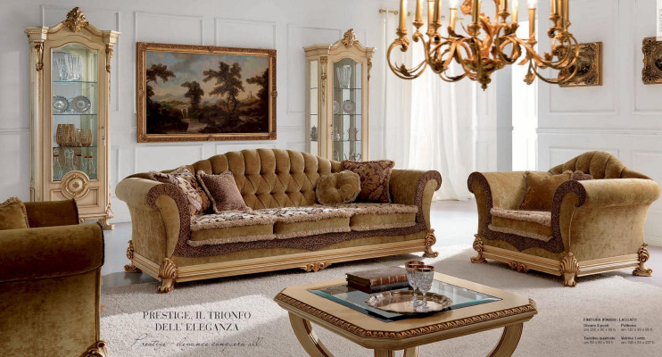 Dreiplatze Sofa 3-Platze Sofas Luxus Wunnzëmmer Miwwelen Brongen Stoff