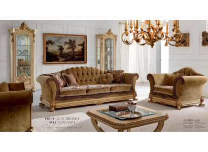 Dreiplatze Sofa 3-Platze Sofas Luxus Wunnzëmmer Miwwelen Brongen Stoff