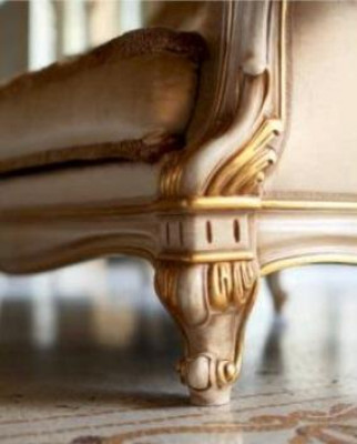 Chesterfield Dräisëtzer Canapé 3 Sëtzer Canapéen Stoff Wunnzëmmer Gold