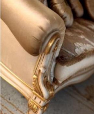 Chesterfield Dräisëtzer Canapé 3 Sëtzer Canapéen Stoff Wunnzëmmer Gold