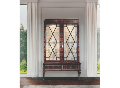 Vitrinneschief Vitrinnen Luxus Schaf Wohnzimmer Holz Braun Glas