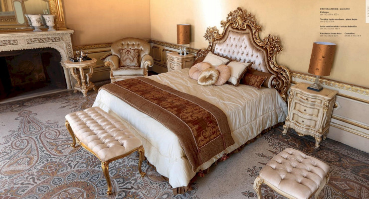 Chesterfield Duebelbett Stoffbett Bettkader Holz Barockstil