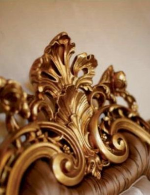 Chesterfield Duebelbett Stoffbett Bettkader Holz Barockstil