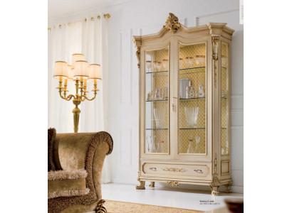 Vitrinn Luxus Schief Vitrinnen Holz Wunnzëmmer Schaf Beige Barock