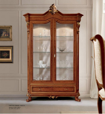 Vitrine Luxus Schiefen Vitrinen Holz Wunnzëmmer Miwwelen Gold Barock.