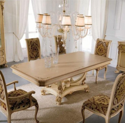 Luxus Iessdësch Iesszëmmerdësch Iesseck Dësch Iesszëmmer Beige Holz