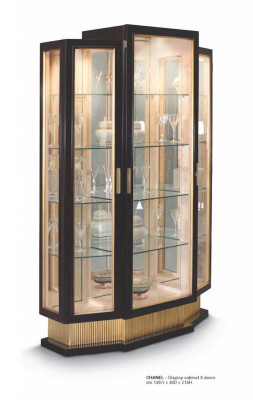 Vitrinneschränker Vitrinnen Luxus Schaf salon Holz Schwaarz Gold