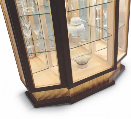 Vitrinneschränker Vitrinnen Luxus Schaf salon Holz Schwaarz Gold