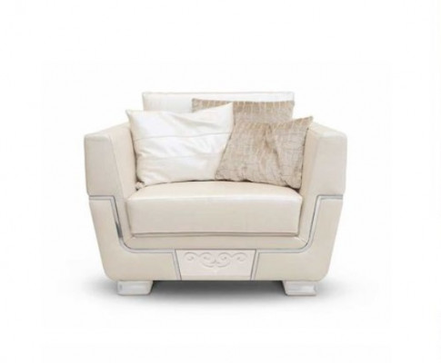 Beige Eleganz am Fokus Stoff-Fauteuil fir e stilvollt Wunnzëmmer Ambiance