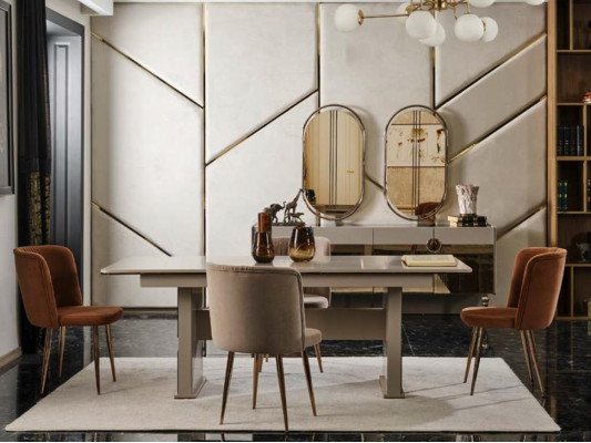 Iessdësch Dësch Iesszëmmer Wunnzëmmer Garnitur Design Italienesche Stil