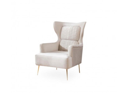 Fotell, 1-Sëtzer Sofa, Textil, Stoff, Couchen, Polster, Design, Miwwelen, Neit, Wäiss