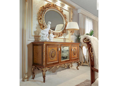 Wandspigel Spigel Gold Oval Barock Wunnzëmmer Design