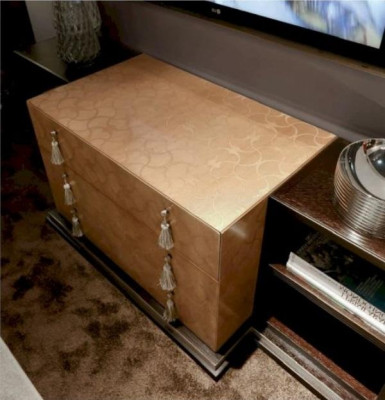 RTV Kommod TV-Stännersäitestull Lowboard Modern Braun Wunnzëmmer