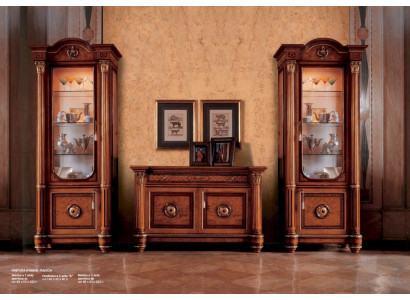 Vitrine Luxus Schiefcher Vitrinen Holz Wunnzëmmer Miwwelen Glas Brong