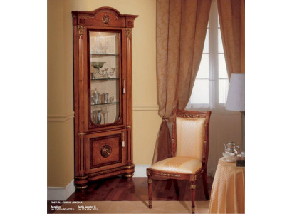 Vitrine Eck Schief Eckvitrine Holz Wunnzëmmer Miwwelen Brong Barock