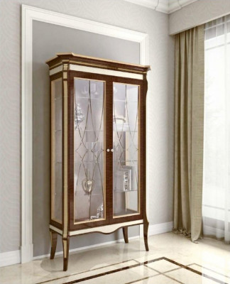Luxuriéis Vitrine brong Faarf Stilvoll Italienescht Miwwel Klassesch Stil