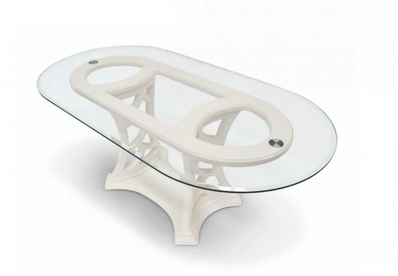 Iessdësch Dësch Holz Iessplaz Iesszëmmertisch Iesszëmmer Glas Oval