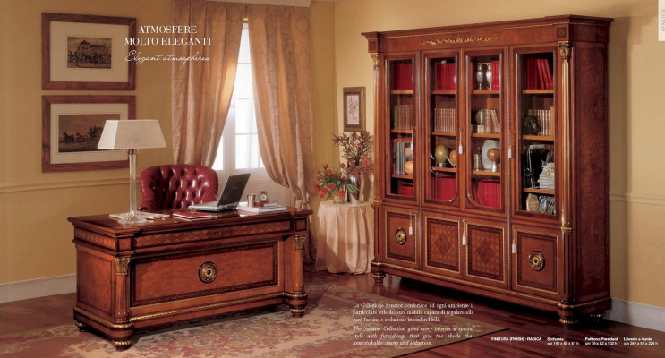 Bürosdësch Dëscher Holz Büro Büro Dësch Stil Barock Braun Miwwelen