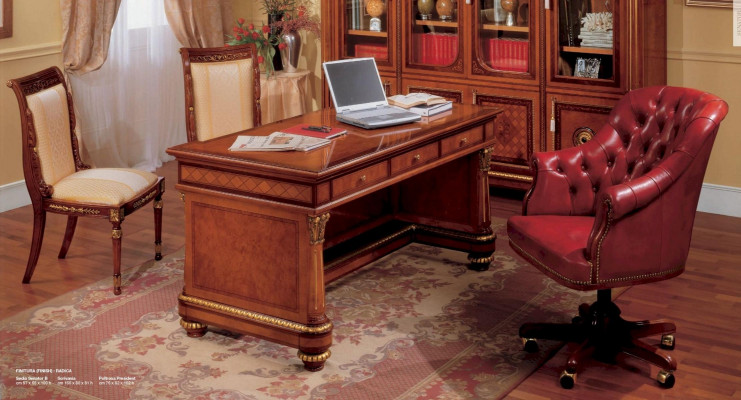 Bürosdësch Dëscher Holz Büro Büro Dësch Stil Barock Braun Miwwelen