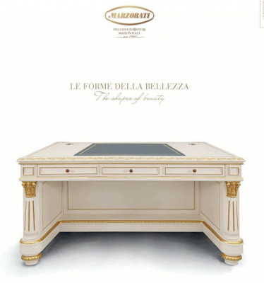 Elegante Schreifdësch Still Holz Büro Büro Schreifdësch Stil Barock Wäiss Miwwelen