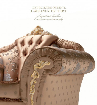 Fauteuil Luxus Sëtzer Stoff 1 Sëtzer Wunnzëmmer Miwwelen Beige Barock Holz