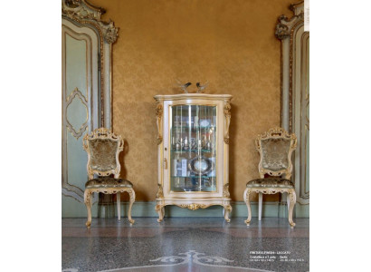 Vitrin Luxus-Schränke Vitrinen Holz Wunnzëmmer Miwwelen Schaf Beige