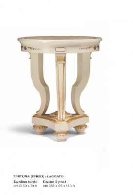 Niewentdësch Couchtisch Dësch Wunnzëmmer Miwwelen Ronn Beige Holz