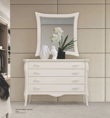 Garnitur Kommode Spigel Sideboard Schranken Schlofkummer Wäiss Luxus