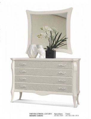 Garnitur Kommode Spigel Sideboard Schranken Schlofkummer Wäiss Luxus