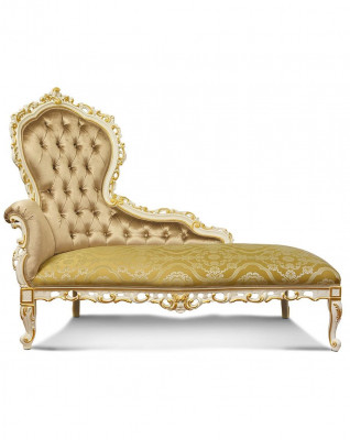 Chaiselounge Léif Chaise Chesterfield Canapé Beige Lounge Sëtz Polster