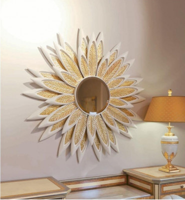 Blumm Wandspigel Spigel Luxus Holz Gold Barock Schlofkummer Beige