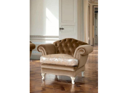 Fauteuil Sëtz 1 Sëtz Chesterfield Wunnzëmmer Braun Polyester Stoff