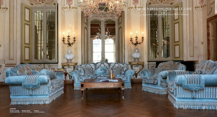 Stilluegestull Sëtzer Stoff Ouersstill Luxus Sëtz Holz Wunnzëmmer Miwwel Blo