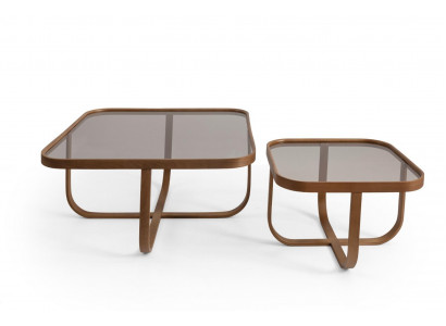 Braune Wunnzëmmer Set 2x Clubdëscher Modern Ariichtung Designer komplett