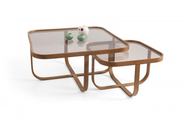 Braune Wunnzëmmer Set 2x Clubdëscher Modern Ariichtung Designer komplett