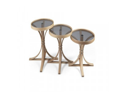 Wunnzëmmer Komplett 3x Couchtischen Luxus Kaffisdësch Dëscher Ariichtung