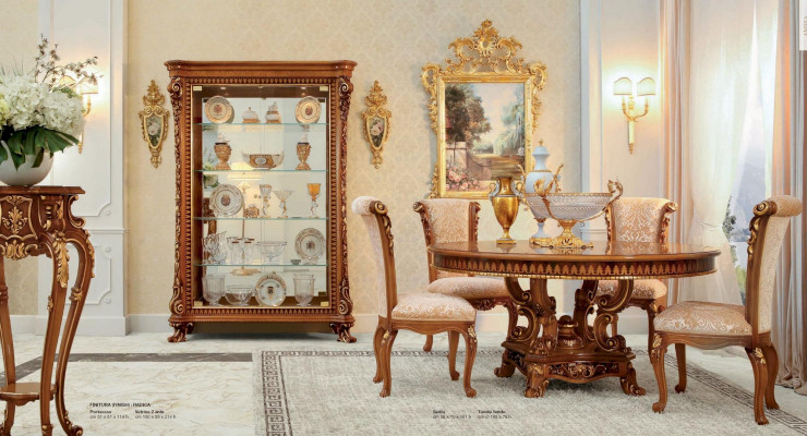 Luxus Iesszëmmerstull Stull Iesszëmmer Fotell Sëtz Gold Still Barock