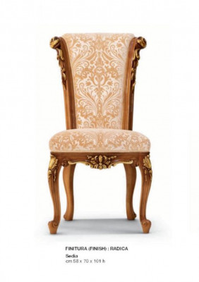 Luxus Iesszëmmerstull Stull Iesszëmmer Fotell Sëtz Gold Still Barock