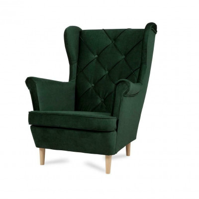 Chesterfield Sëtz Fernseh Couch 1 Sëtz Sofa Stoff Textil Ohrensessel
