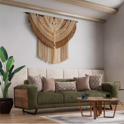 Grénge Wohnzimmer 4-Sëtzer Luxus Véiersëtzer Polster Sofa Relaxcouch