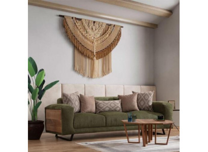 Grénge Wohnzimmer 4-Sëtzer Luxus Véiersëtzer Polster Sofa Relaxcouch